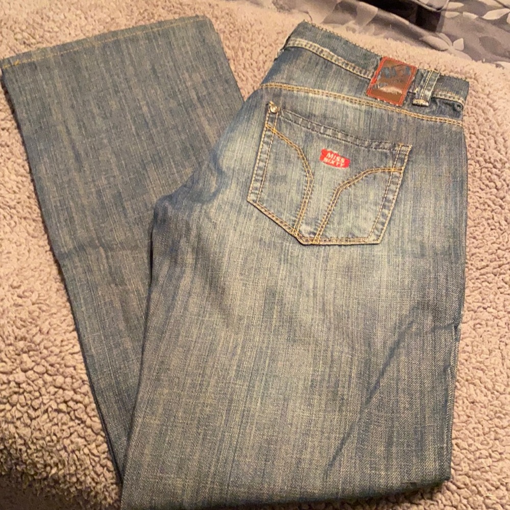 Miss Sixty boot cut patch pocket jeans.